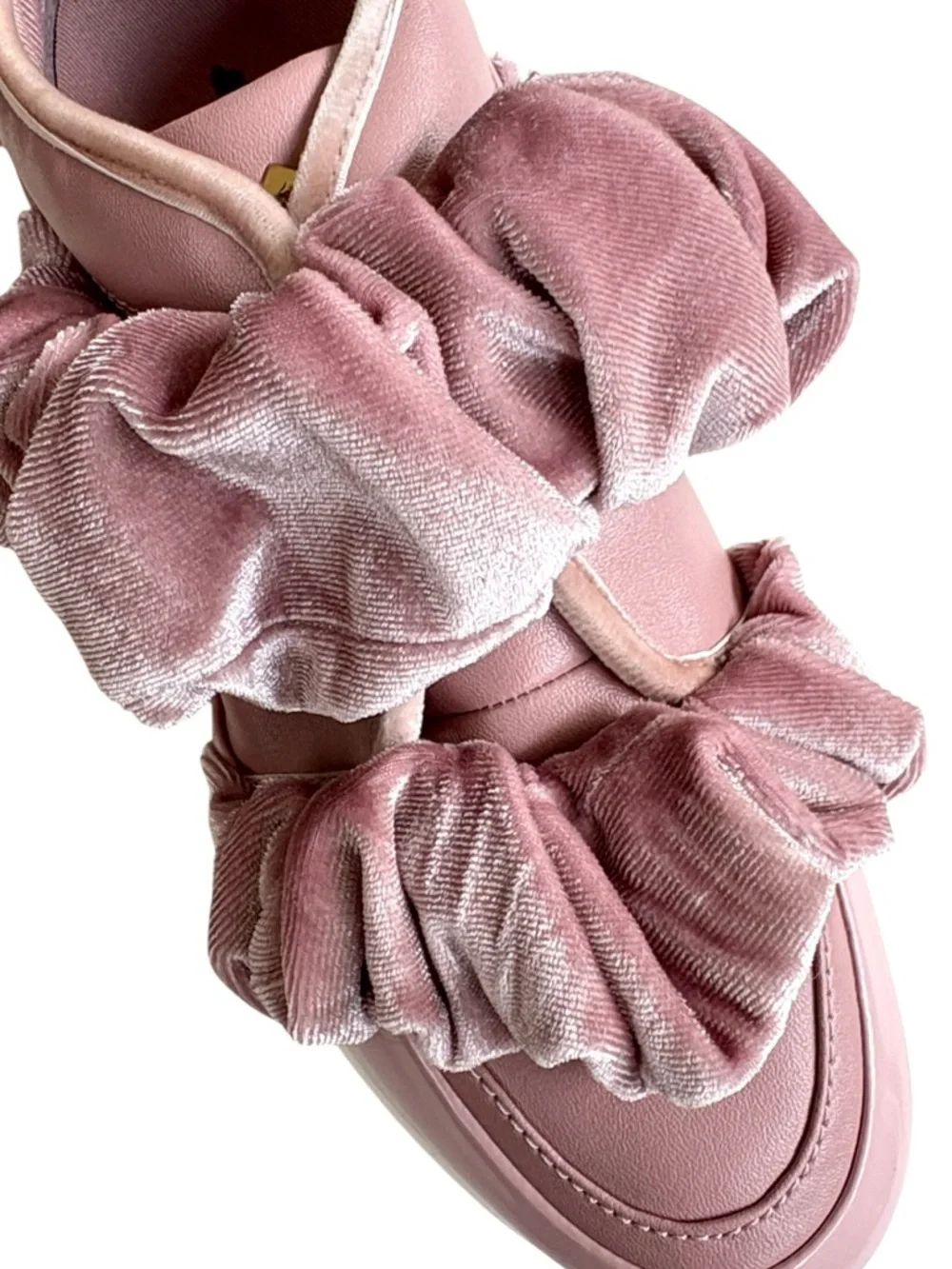 EUC Kate Spade Velvet Scrunchie Sneakers Mauve Size 6.5 - Picture 3 of 8